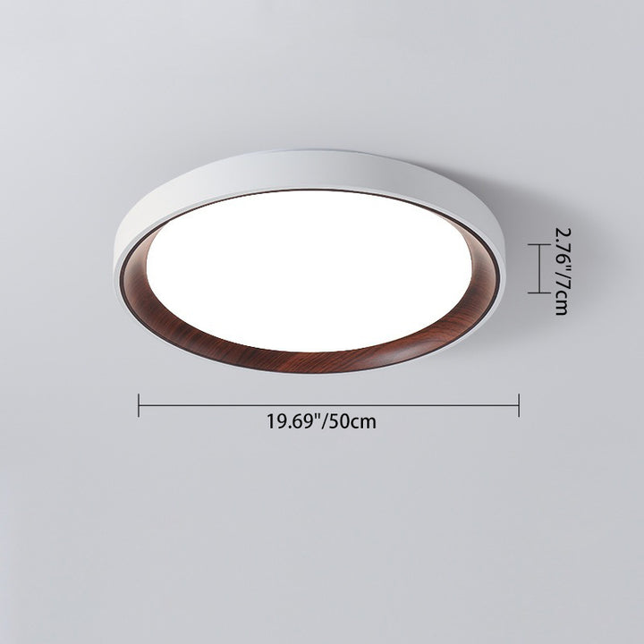 Modern Minimalist Round Cylindrical Iron Acrylic LED Flush Mount Ceiling Light For Bedroom