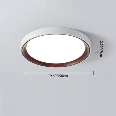 Modern Minimalist Round Cylindrical Iron Acrylic LED Flush Mount Ceiling Light For Bedroom