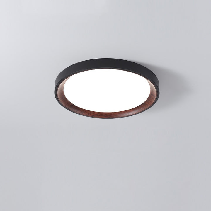 Modern Minimalist Round Cylindrical Iron Acrylic LED Flush Mount Ceiling Light For Bedroom