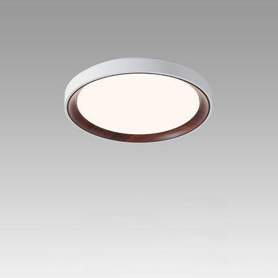 Modern Minimalist Round Cylindrical Iron Acrylic LED Flush Mount Ceiling Light For Bedroom