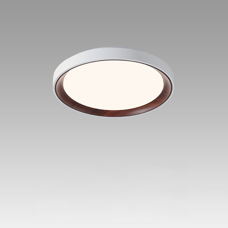 Modern Minimalist Round Cylindrical Iron Acrylic LED Flush Mount Ceiling Light For Bedroom