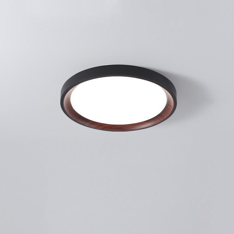 Modern Minimalist Round Cylindrical Iron Acrylic LED Flush Mount Ceiling Light For Bedroom