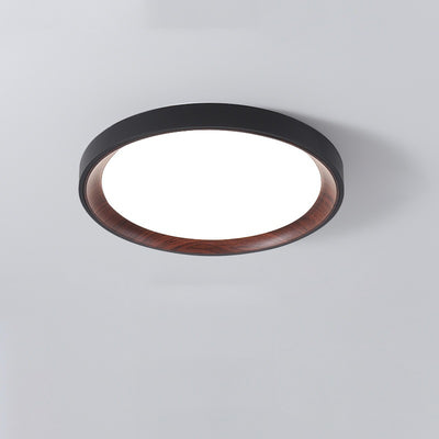 Modern Minimalist Round Cylindrical Iron Acrylic LED Flush Mount Ceiling Light For Bedroom