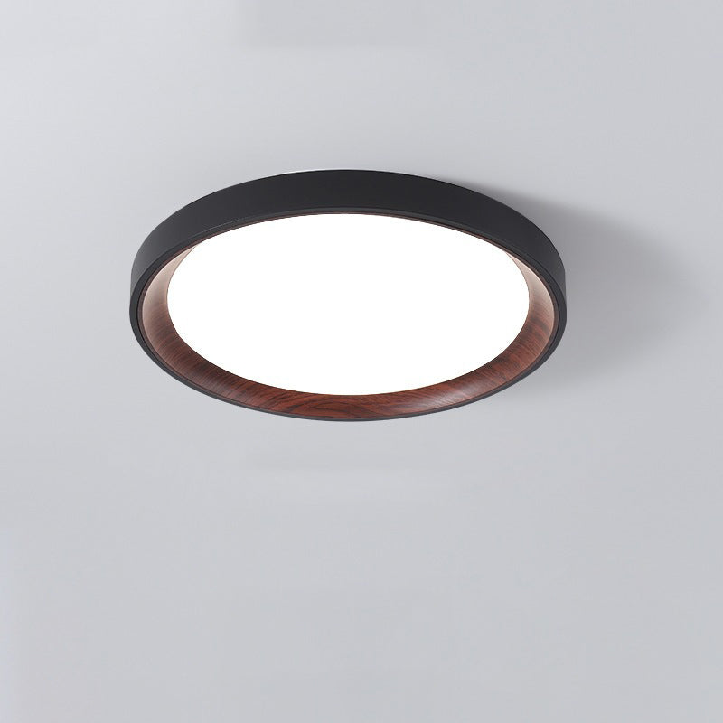 Modern Minimalist Round Cylindrical Iron Acrylic LED Flush Mount Ceiling Light For Bedroom
