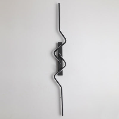 Modern Minimalist Vertical Irregular Wave Curve Aluminum PVC Iron Silicone LED Wall Scone Lamp For Bedroom