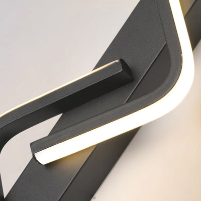 Modern Minimalist Vertical Irregular Wave Curve Aluminum PVC Iron Silicone LED Wall Scone Lamp For Bedroom