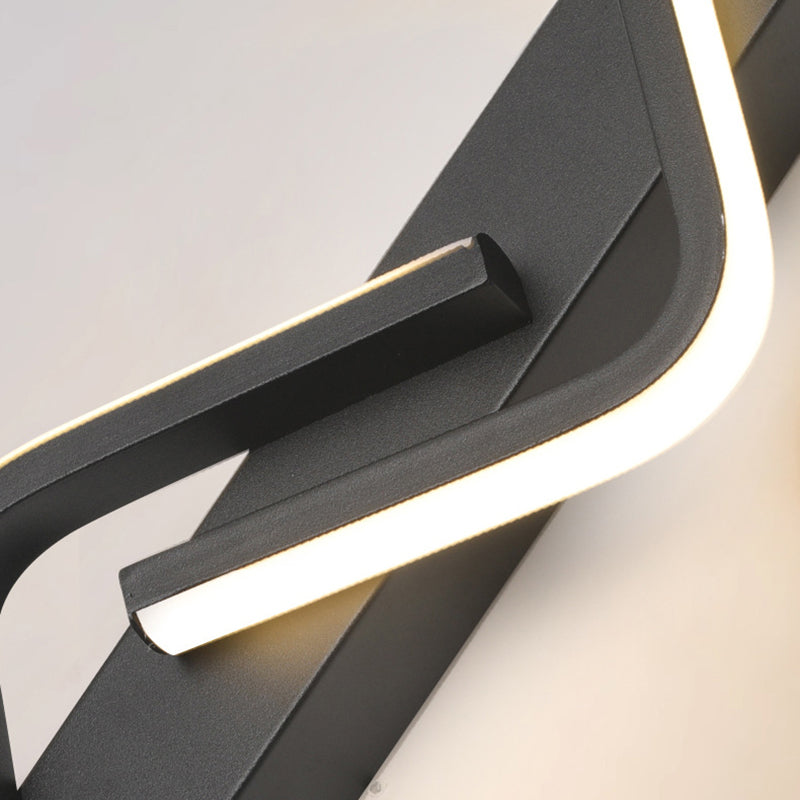 Modern Minimalist Vertical Irregular Wave Curve Aluminum PVC Iron Silicone LED Wall Scone Lamp For Bedroom