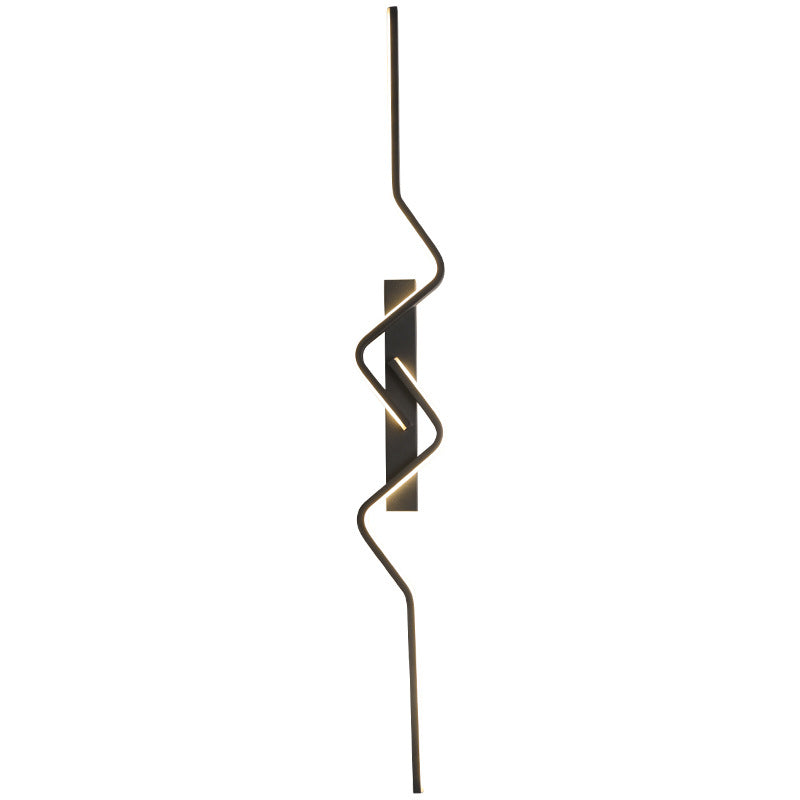 Modern Minimalist Vertical Irregular Wave Curve Aluminum PVC Iron Silicone LED Wall Scone Lamp For Bedroom