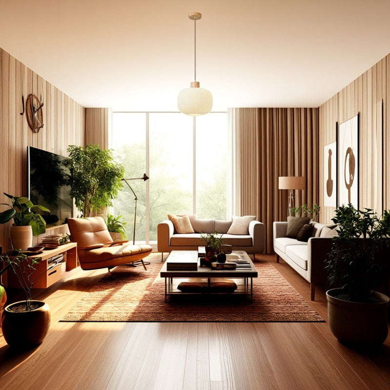 Traditional Japanese Cylindrical Lantern-Shaped Wooden Woven Glass 1-Light Pendant Light For Living Room