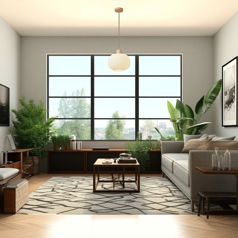 Traditional Japanese Cylindrical Lantern-Shaped Wooden Woven Glass 1-Light Pendant Light For Living Room