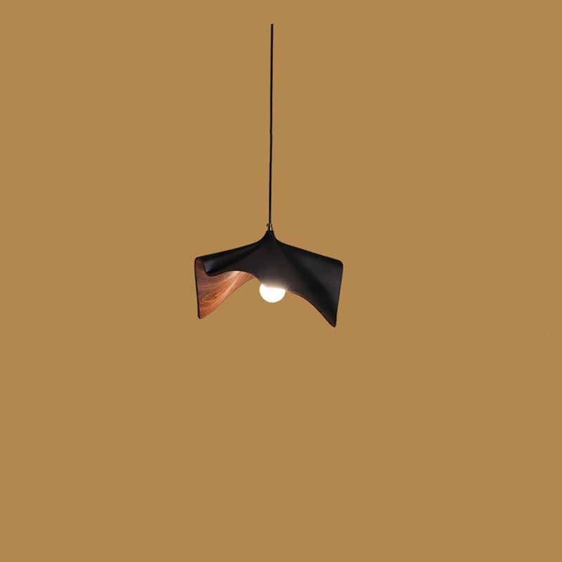Contemporary Creative Lotus Leaf Shaped Resin Iron 1-Light Pendant Light For Dining Room