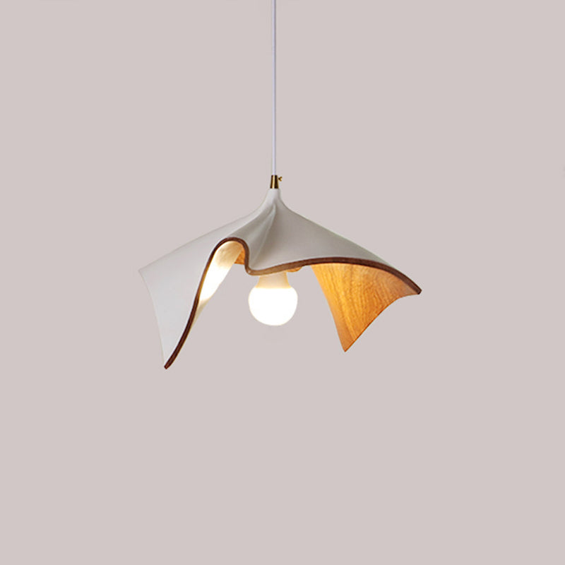 Contemporary Creative Lotus Leaf Shaped Resin Iron 1-Light Pendant Light For Dining Room