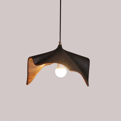 Contemporary Creative Lotus Leaf Shaped Resin Iron 1-Light Pendant Light For Dining Room