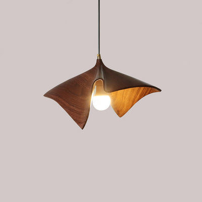Contemporary Creative Lotus Leaf Shaped Resin Iron 1-Light Pendant Light For Dining Room