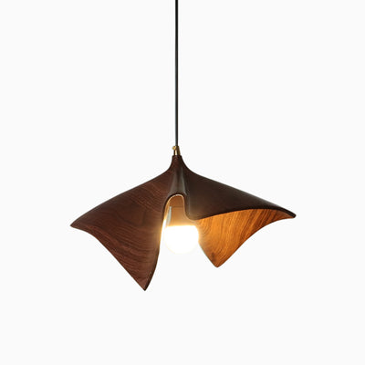 Contemporary Creative Lotus Leaf Shaped Resin Iron 1-Light Pendant Light For Dining Room