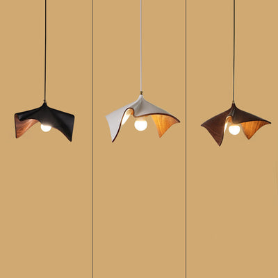 Contemporary Creative Lotus Leaf Shaped Resin Iron 1-Light Pendant Light For Dining Room