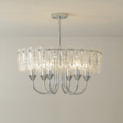 Contemporary Luxury Cylindrical Iron Glass 4/5/6/8 Light Chandelier For Living Room