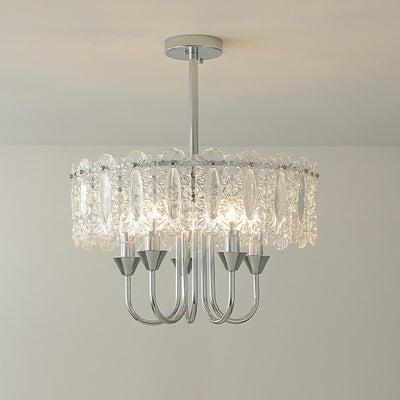Contemporary Luxury Cylindrical Iron Glass 4/5/6/8 Light Chandelier For Living Room