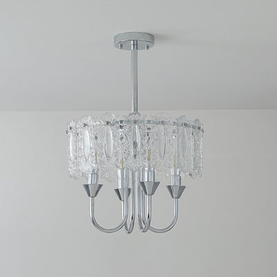 Contemporary Luxury Cylindrical Iron Glass 4/5/6/8 Light Chandelier For Living Room