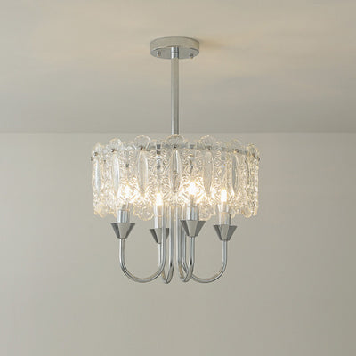 Contemporary Luxury Cylindrical Iron Glass 4/5/6/8 Light Chandelier For Living Room