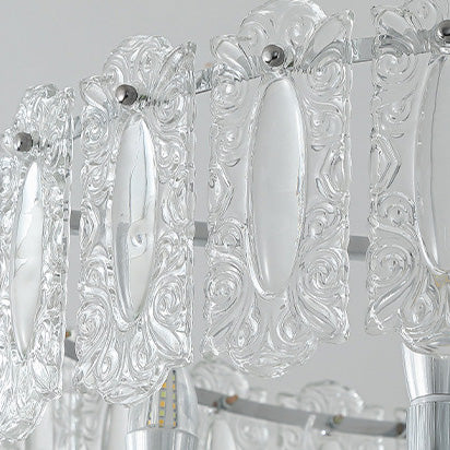 Contemporary Luxury Cylindrical Iron Glass 4/5/6/8 Light Chandelier For Living Room