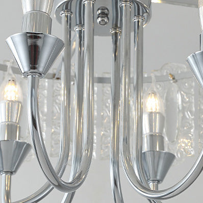 Contemporary Luxury Cylindrical Iron Glass 4/5/6/8 Light Chandelier For Living Room