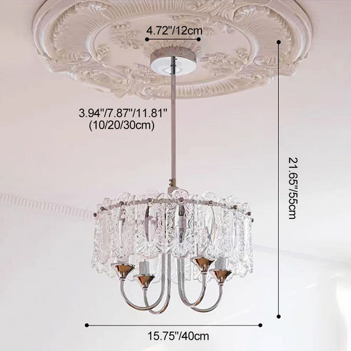Contemporary Luxury Cylindrical Iron Glass 4/5/6/8 Light Chandelier For Living Room