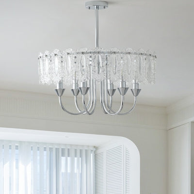 Contemporary Luxury Cylindrical Iron Glass 4/5/6/8 Light Chandelier For Living Room