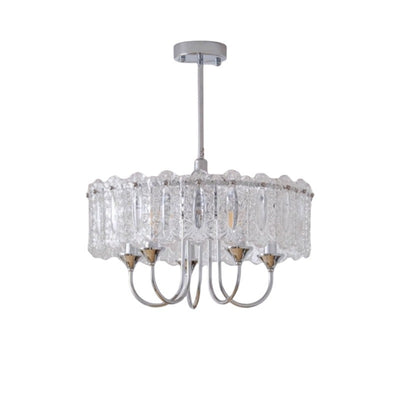 Contemporary Luxury Cylindrical Iron Glass 4/5/6/8 Light Chandelier For Living Room