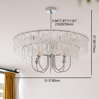 Contemporary Luxury Cylindrical Iron Glass 4/5/6/8 Light Chandelier For Living Room