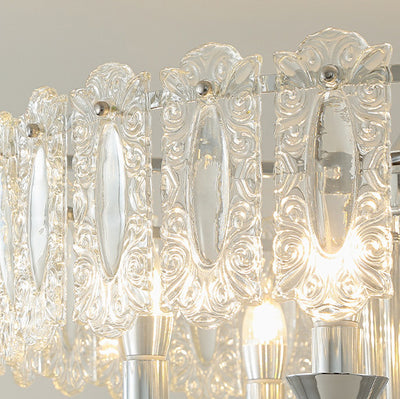 Contemporary Luxury Cylindrical Iron Glass 4/5/6/8 Light Chandelier For Living Room