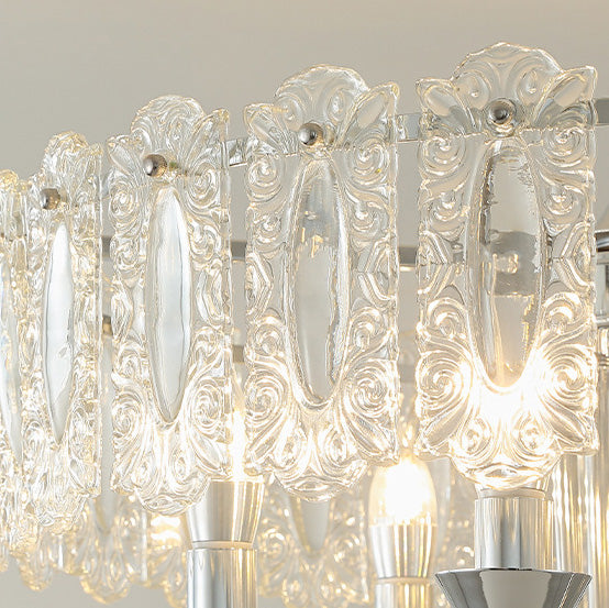 Contemporary Luxury Cylindrical Iron Glass 4/5/6/8 Light Chandelier For Living Room