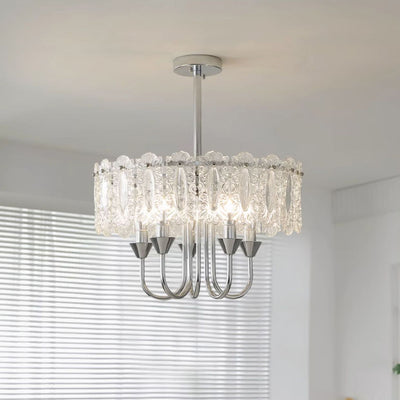 Contemporary Luxury Cylindrical Iron Glass 4/5/6/8 Light Chandelier For Living Room