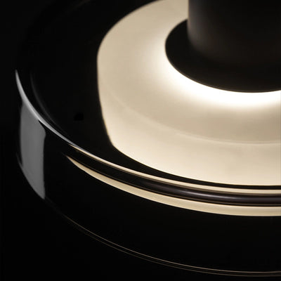 Modern Minimalist Cylindrical Iron Glass LED Pendant Light For Bedroom