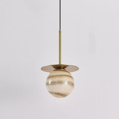 Modern Minimalist Spherical Round Iron Glass 1-Light Pendant Light For Bedroom