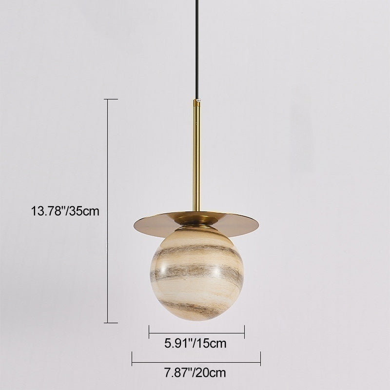 Modern Minimalist Spherical Round Iron Glass 1-Light Pendant Light For Bedroom