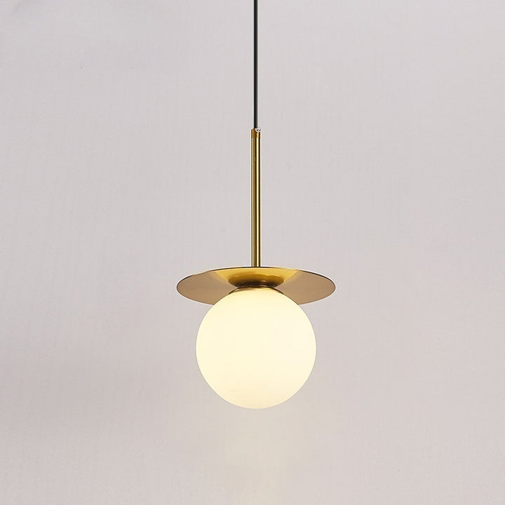 Modern Minimalist Spherical Round Iron Glass 1-Light Pendant Light For Bedroom