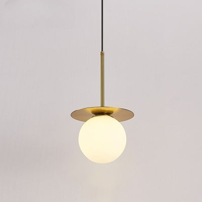 Modern Minimalist Spherical Round Iron Glass 1-Light Pendant Light For Bedroom