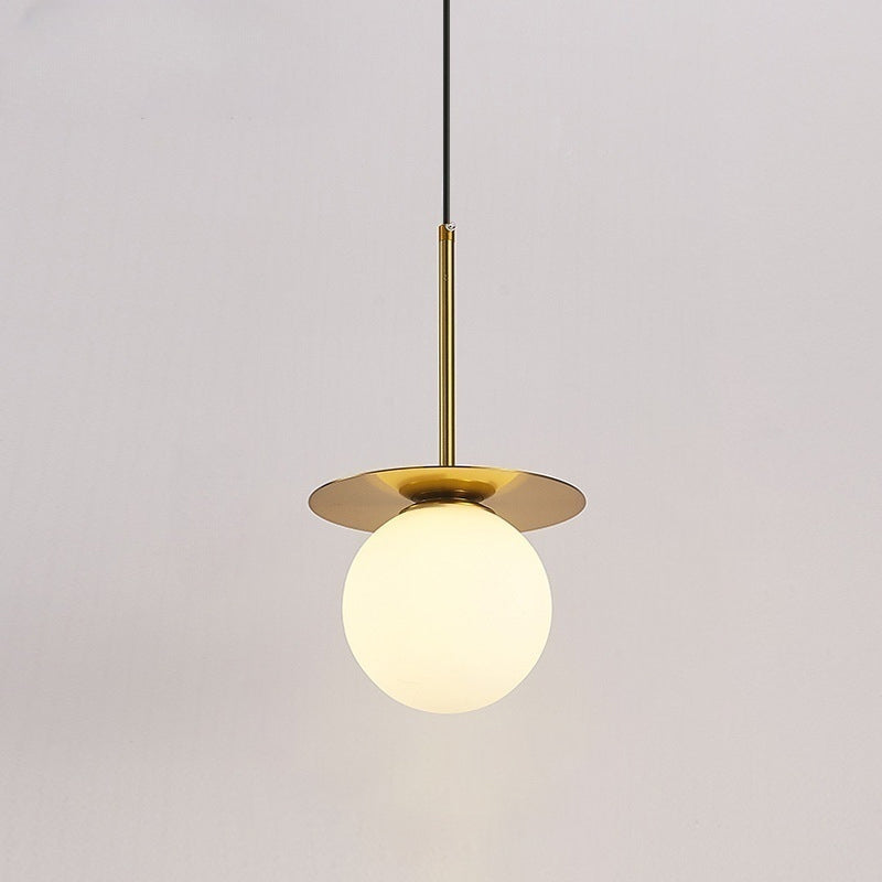 Modern Minimalist Spherical Round Iron Glass 1-Light Pendant Light For Bedroom