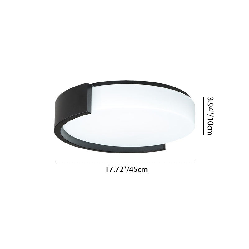 Modern Minimalist Cylindrical Iron Acrylic LED Flush Mount Ceiling Light For Bedroom