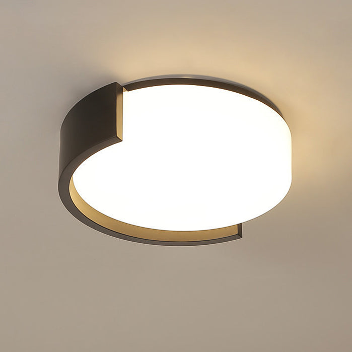 Modern Minimalist Cylindrical Iron Acrylic LED Flush Mount Ceiling Light For Bedroom