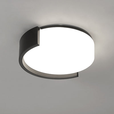 Modern Minimalist Cylindrical Iron Acrylic LED Flush Mount Ceiling Light For Bedroom