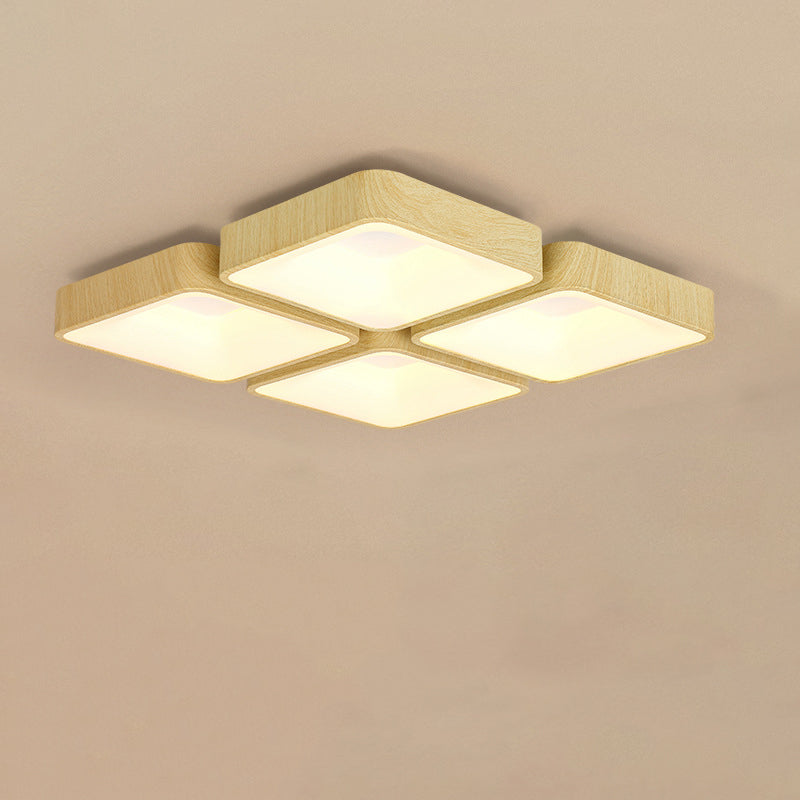 Plafonnier LED Carré Rectangulaire en Fer et Acrylique Minimaliste Moderne pour Salon 