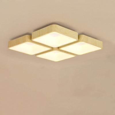 Modern Minimalist Square Rectangular Iron Acrylic LED Flush Mount Ceiling Light For Living Room