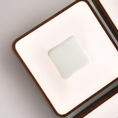 Modern Minimalist Square Rectangular Iron Acrylic LED Flush Mount Ceiling Light For Living Room