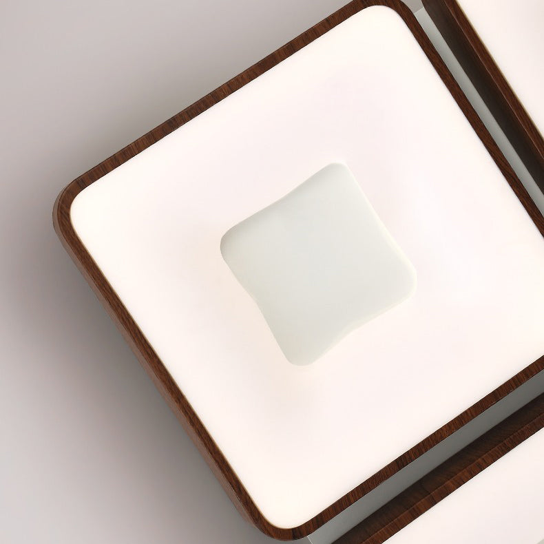 Modern Minimalist Square Rectangular Iron Acrylic LED Flush Mount Ceiling Light For Living Room