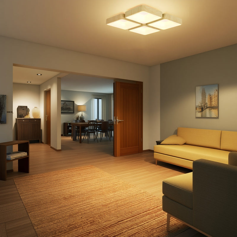 Modern Minimalist Square Rectangular Iron Acrylic LED Flush Mount Ceiling Light For Living Room