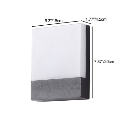 Modern Minimalist Outdoor Waterproof Rectangular Iron Acrylic LED Wall Scone Lamp For Garden