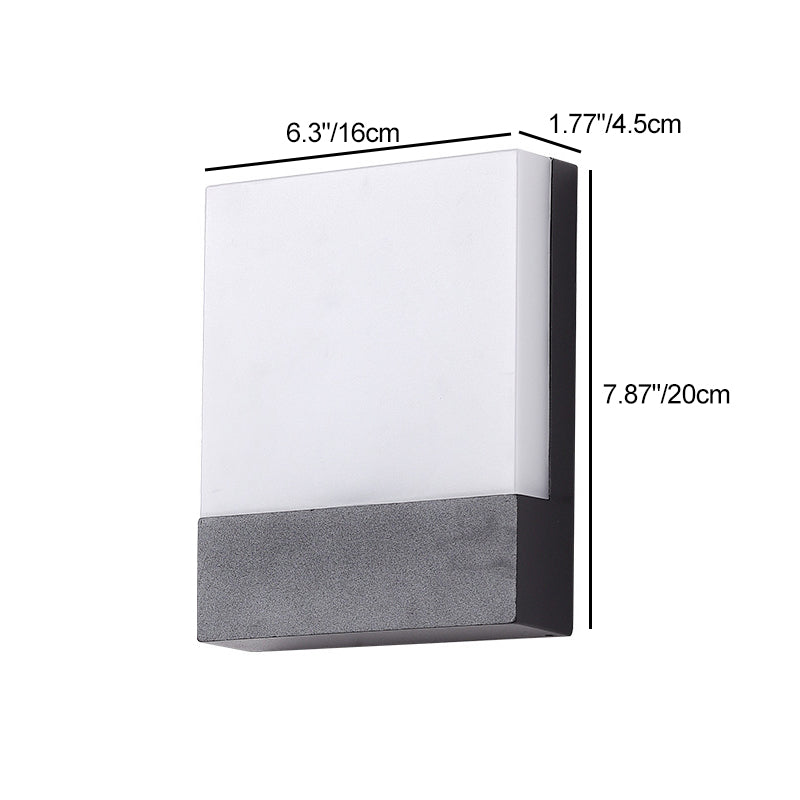 Modern Minimalist Outdoor Waterproof Rectangular Iron Acrylic LED Wall Scone Lamp For Garden