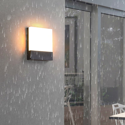 Modern Minimalist Outdoor Waterproof Rectangular Iron Acrylic LED Wall Scone Lamp For Garden